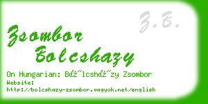 zsombor bolcshazy business card